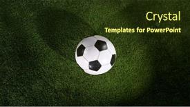  Presentation with football field - Slide set featuring close-up-of-falling-soccer background and a  colored foreground