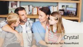  Presentation with nurse discussing family - Presentation having close-up of family discussing background and a lemonade colored foreground