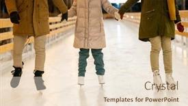  Presentation with ice rink - Presentation design consisting of close-up-of-family-holding background and a lemonade colored foreground