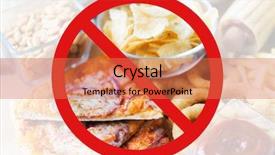  Presentation with food potato chips crisps snacks - Colorful presentation theme enhanced with close up of fast food backdrop and a coral colored foreground