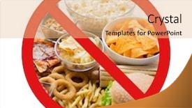  Presentation with fast food - Cool new presentation design with close up of fast food backdrop and a coral colored foreground