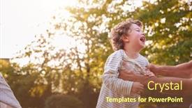  Presentation with father - Beautiful presentation theme featuring close-up-of-father backdrop and a tawny brown colored foreground