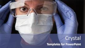  Presentation with medical face mask - Audience pleasing slides consisting of close-up-of-female-doctor backdrop and a ocean colored foreground