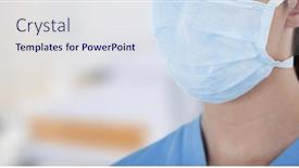  Presentation with public health covid - Presentation with close-up-of-female-doctor background and a sky blue colored foreground