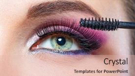  Presentation with eye - Audience pleasing presentation theme consisting of fresh green peas isolated on a white background backdrop and a cream colored foreground.