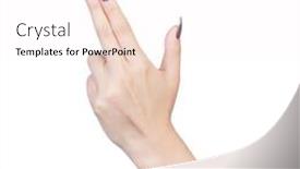  Presentation with manicure - Amazing presentation theme having close up of female hand gesture with manicure isolated on white backdrop and a white colored foreground