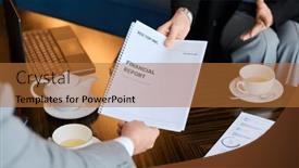  Presentation with teapot - PPT layouts consisting of close-up-of-female-hand background and a red colored foreground