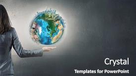  Presentation with hand holding earth - Audience pleasing presentation design consisting of close up of female hand holding our earth planet elements of this image are furnished by nasa backdrop and a dark gray colored foreground