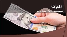  Presentation with hand holding puzzle piece - Beautiful presentation theme featuring close up of female hand backdrop and a wine colored foreground