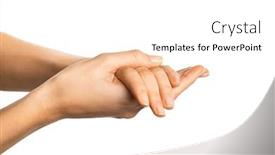  Presentation with hand sanitizer - Presentation theme consisting of close-up-of-female-hands background and a white colored foreground