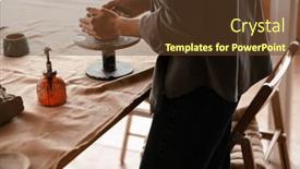  Presentation with clay - Presentation consisting of close-up-of-female-hands background and a tawny brown colored foreground