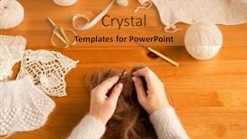  Presentation with knitting - Slides having close-up-of-female-hands background and a  colored foreground