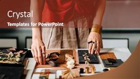  Presentation with interior designer - Presentation design having close-up-of-female-interior background and a tawny brown colored foreground