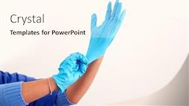  Presentation with scrubs - Cool new presentation design with close-up-of-female-nurse backdrop and a cream colored foreground