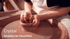  Presentation with ceramics - Slides consisting of close-up-of-female-potter background and a red colored foreground