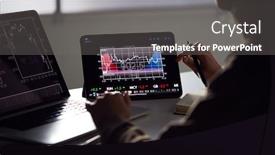  Presentation with trader - Slide deck featuring close-up-of-female-share background and a gray colored foreground