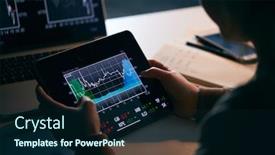  Presentation with stock share - PPT layouts enhanced with close-up-of-female-share background and a navy blue colored foreground