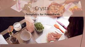  Presentation with teacher - Colorful slides enhanced with close-up-of-female-teacher backdrop and a coral colored foreground