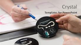  Presentation with giving - Slide deck consisting of close-up-of-female-veterinarian background and a soft green colored foreground