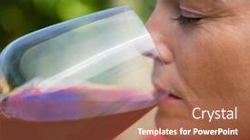  Presentation with wine tasting - Slide deck enhanced with close-up-of-female-vintner background and a red colored foreground