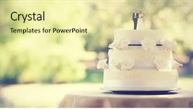  Presentation with wedding couple wishes - Audience pleasing PPT layouts consisting of close-up of figurine couple backdrop and a blonde colored foreground