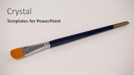  Presentation with paint brush - Amazing slide deck having close-up-of-filbert-paint backdrop and a light gray colored foreground