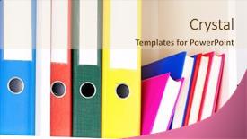  Presentation with case folder file labeled - Slide set enhanced with close-up of file folders background and a lemonade colored foreground