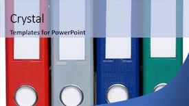  Presentation with case folder file labeled - PPT theme consisting of close up of file folders background and a light blue colored foreground