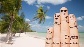  Presentation with family tourism - Presentation theme having close up of fingers family background and a lemonade colored foreground