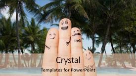  Presentation with family tourism - Audience pleasing slides consisting of close up of fingers family backdrop and a lemonade colored foreground