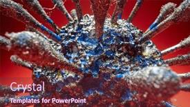  Presentation with flu virus - Presentation theme featuring close-up-of-flu-coronavirus background and a tawny brown colored foreground