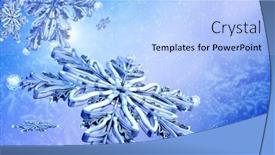  Presentation with winter blue - Beautiful presentation featuring close-up-of-flying-snowflake backdrop and a light blue colored foreground