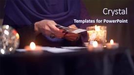  Presentation with magic ball - Beautiful slide set featuring close-up-of-fortune-teller backdrop and a wine colored foreground
