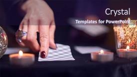  Presentation with candles - PPT theme featuring close-up-of-fortuneteller-s background and a wine colored foreground