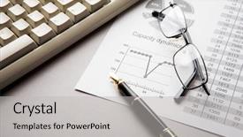  Presentation with fountain pen - Amazing PPT theme having close-up of fountain pen backdrop and a light gray colored foreground