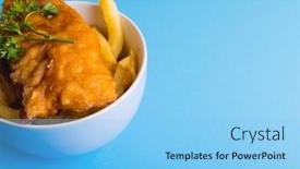  Presentation with blue food - Slide deck having close-up-of-french-fries background and a light blue colored foreground