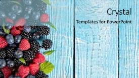  Presentation with fruit mix berry - Audience pleasing slides consisting of close-up of fresh berry backdrop and a light blue colored foreground