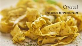  Presentation with pasta - PPT layouts enhanced with close-up-of-fresh-cooked background and a yellow colored foreground