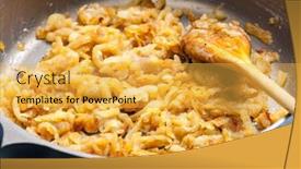  Presentation with onion - PPT theme with close-up-of-fried-onion background and a yellow colored foreground