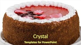  Presentation with cheesecake - Cool new slide deck with wild duck looking in camera close-up side backdrop and a gray colored foreground