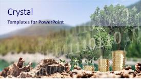  Presentation with shares - Presentation theme with close-up of garbage background and a sky blue colored foreground