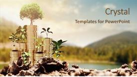  Presentation with river forest - Presentation design enhanced with close-up of garbage background and a lemonade colored foreground