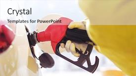  Presentation with gas - Colorful PPT layouts enhanced with close up of gas gun backdrop and a sky blue colored foreground