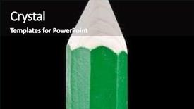  Presentation with green - Colorful slide deck enhanced with giant wooden green pencil backdrop and a black colored foreground