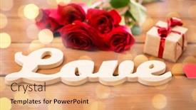  Presentation with gift - Colorful presentation theme enhanced with close-up-of-gift-word backdrop and a coral colored foreground