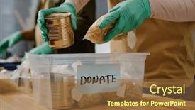  Presentation with food donation - Slides consisting of close-up-of-gloved-hands background and a tawny brown colored foreground