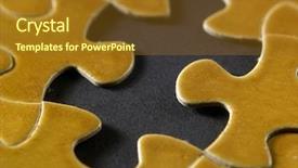  Presentation with jigsaw - Beautiful presentation theme featuring up of golden jigsaw puzzle backdrop and a tawny brown colored foreground