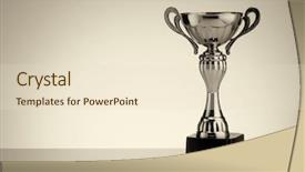  Presentation with golden trophy cup - Colorful PPT theme enhanced with  backdrop and a  colored foreground
