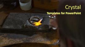  Presentation with welding - Slide set featuring close-up-of-goldsmith-using background and a wine colored foreground