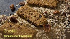  Presentation with granola - PPT layouts featuring close-up of granola bar background and a tawny brown colored foreground